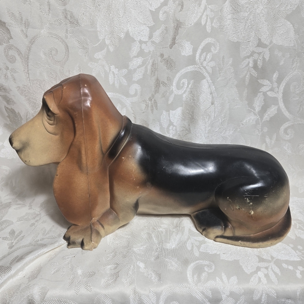 Vintage Basset Hound Hush Puppies Brown Dog 15” Union Products Plastic Blow Mold